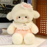 Fabricant OEM de peluches en direct d'usine, peluche douce avec rembourrage en coton PP, oreiller figurine petit mouton, logo personnalisé.