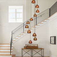 Lampes suspendues colorées, modernes, simples et luxueuses, réglables en hauteur, éclairage en cuivre, lampe suspendue pour salon, escalier, maison, E27