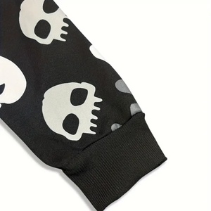 Venta al por mayor de moda de peso pesado de gran tamaño Zip-Up Hoodies Hombres All-Over Screen Printed Custom Logo Streetwear Moda Sudadera con capucha Hombres - Product Image 3