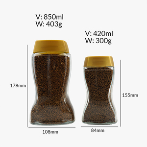 Fornitura all'Ingrosso di Barattoli Ermetici Classici da 100g e 200g per Conservazione Caffè, Contenitori in Vetro <span class=keywords><strong>con</strong></span> <span class=keywords><strong>Coperchio</strong></span> in Plastica per Caffè Istantaneo in Polvere - Product Image 3