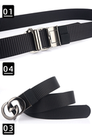 Ceinture décontractée Turun Automatic D pour jeunes hommes, ceinture en toile tissée noire avec boucle à emboîtement, ceinture en nylon élastique