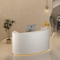 Bureau d'accueil Qt-234x, luxe léger, cuir véritable, mobile, simple et moderne, adapté aux salons de beauté, aux magasins de vêtements