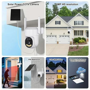 4MP太阳能PTZ户外彩色夜视全高清9000毫安时电池运动检测CMOS传感器Wifi太阳能摄像机4G sim卡 - Product Image 6