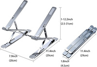 Support d'ordinateur portable universel pliable en aluminium à double hauteur réglable, format de poche, pour bureau - Vente en gros