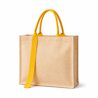 Sac fourre-tout en toile de coton jaune minimaliste avec logo personnalisé, best-seller, idéal pour les courses quotidiennes, les trajets professionnels et les cadeaux d'entreprise