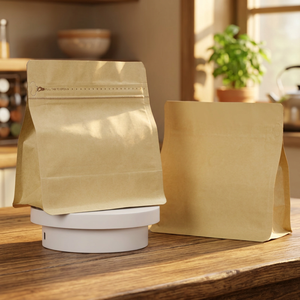 50 sacs à café avec valve, sacs à fond plat écologiques, résistants aux odeurs, de haute qualité, refermables, anti-odeurs, directement de l'usine - Product Image 4