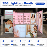 Stand d'exposition modulaire portable pour la promotion, affichage rétroéclairé par LED, assemblage sans outil, connexion transparente, durable
