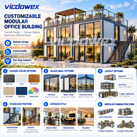 VICDOWEX Bâtiment Modulaire Conteneurisé Personnalisé à Montage Rapide avec Design Contemporain pour Bureau de Chantier, Hébergement du Personnel et Camps de Travail