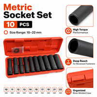 Kit d'outils de réparation automobile avec embouts hexagonaux pour pistolet à air comprimé, manchon de protection, étui rigide, en acier au carbone OEM