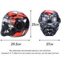 Casque de moto Masei 601 Iron Patriot, casque de divertissement, visière intérieure, casques personnalisés Red Bee