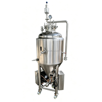 Fermenteur à bière mobile de 100 L avec refroidisseur et contrôle de la température, fermentation conique de la bière en acier inoxydable 304 pour la maison et les micro-brasseries