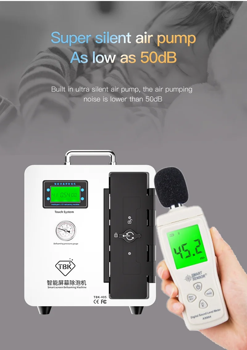 TBK-405 15-inch Intelligence LCD Screen Refurbished Mini Autoclave Bubble Remover Machine For Mobile Phone Screen Display Repair
