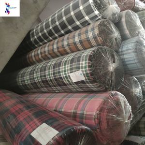 China shaoxing mercado buen diseño 100% algodón hilado teñido de franela camisas de tela - Product Image 2