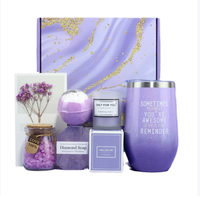 Panier-cadeau d'anniversaire de luxe pour elle, ensemble de bain relaxant à la lavande pour maman, femme, petite amie
