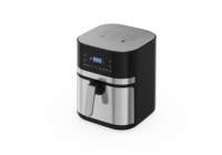 Nouvelle friteuse à air électrique numérique carrée en acier inoxydable de 8 L, durable et fiable, avec commande par bouton pour usage domestique
