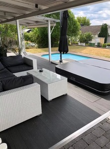 モダンな木質プラスチック複合デッキ DIYインターロッキングタイル ガーデン屋外床材-環境に優しい耐水性スムーズ - Product Image 6