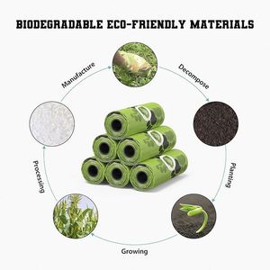 Sacs à déjections pour animaux de compagnie en rouleau individuel, parfumés, épaissis, écologiques et biodégradables, vente en gros, 36 rouleaux/boîte - Product Image 5