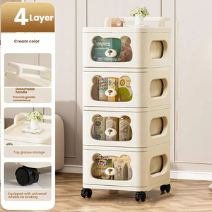 4-laags kinder opbergkast met wielen, plastic ladenkast voor babykleding, speelgoed, opbergorganizer voor slaapkamer, huis, keuken - Product Image 5