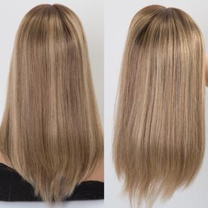 Topper 6x7'' en <span class=keywords><strong>cheveux</strong></span> humains 100% européens, certifié casher juif, avec base en soie 4x4 pour femmes, modèle 2026 - Product Image 3