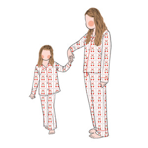 Venta al por mayor de moda de China patrón de frutas de moda pijama <span class=keywords><strong>conjunto</strong></span> de bebés <span class=keywords><strong>y</strong></span> mamá estilo casual - Product Image 4