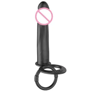 Silicone Posterior Anal Plugs Double Dildo Locking Sperm Ring Vibrating Male Penis Ring Sex Toys For Couple