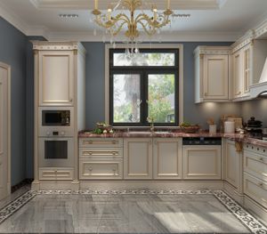 Armoire de cuisine française, armoire de présentation de restaurant sur mesure, bois de chêne massif, design moderne, écologique, résistant à l'eau - Product Image 2