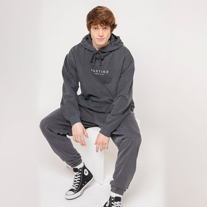 เสื้อฮู้ดปักลายสำหรับผู้ชาย,เสื้อมีฮู้ดสีเทาฟอกด้วยผ้าฝ้ายปรับแต่งโลโก้ได้ตามต้องการฤดูใบไม้ร่วงปี2021 - Product Image 3