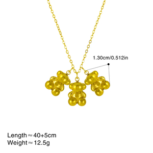 Elegante Collar con Colgante de Oso para Mujer, Acero Inoxidable 304, Galvanoplastia al Vacío, Color Mixto, Joyería Tridimensional - Product Image 3