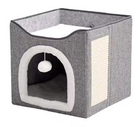 Litière pour chat à double pont pliable planche à gratter pour chat une maison fermée quatre saisons disponible pour chat