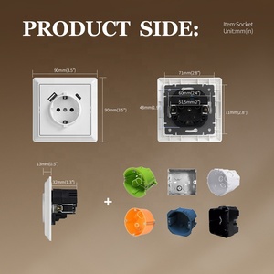 220V tường Đức Schuko ổ cắm USB Sạc Châu Âu 2P + E cắm ổ cắm với USB loại A và loại C tường sạc - Product Image 3