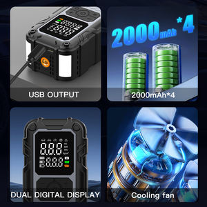 Пусковое стартер с накачивающим насосом для шин, беспроводные автомобильные воздушные компрессоры, аварийный свет, умный автомобильный воздушный насос, 8000 мАч, 150psi - Product Image 6