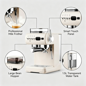 Cafetera Espresso Semiautomática Profesional con Pantalla Táctil y Espumador de Leche - Product Image 2