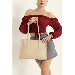 Sac fourre-tout minimaliste pour femme, couleur unie, en microfibre, cuir synthétique, ouverture supérieure, toutes saisons, taille standard - Product Image 1