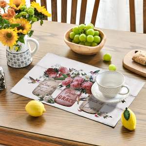 Mantel Individual de plástico PP, mantel Individual de mesa de flores rosas, manteles individuales de alta calidad, mantel impermeable para Decoración - Product Image 2