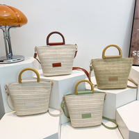 Sac Tendance 2025 petit sac à la mode pour femmes sac à bandoulière décontracté tissé sac à main pour dames sac seau en paille