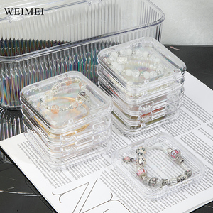 WEIMEI <b>Large</b> Capacity Transparent <b>Plastic</b> Jewelry Organizer <b>Storage</b> Box for Bracelets and Necklaces - Product Image 3