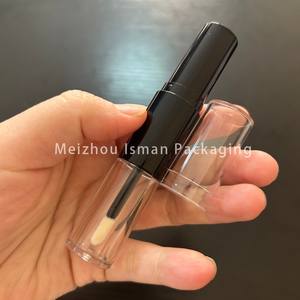 <span class=keywords><strong>ISMAN</strong></span> Contenant de gloss à lèvres double extrémité rond 2 en 1 en or rose, emballage de rouge à lèvres double face noir, tube en plastique 4 ml 10 ml - Product Image 6