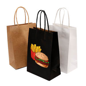 Sac en papier kraft brun de qualité alimentaire, écologique, de luxe, pour le café et les repas à emporter, durable, recyclable, imprimé sur mesure, vente en gros - Product Image 1