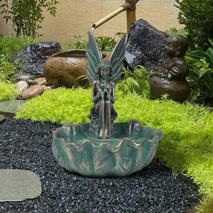 Fontana Solare da Giardino a Forma di Angelo Fata, 14 Pollici, Autoportante, Flusso d'Acqua Regolabile, Costruzione in Resina Resistente - Product Image 4