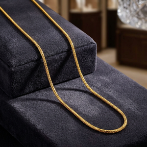 Collares de Cadena Franco de Oro Micro de 14K, 18K, 24K al por Mayor, Collares de Cadena de Moda, Collares de Cadena de Lujo, Diseño de Cadena Moderno - Product Image 1