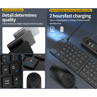 2026 Keyboard Gaming Nirkabel Lipat Ultra-Tipis Portabel Combo Mouse Koneksi Tiga Perangkat Mouse 2.4G