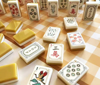 Nouvel ensemble de mahjong portable de style américain en acrylique double couche Golden Crane transfrontalier avec emballage personnalisé