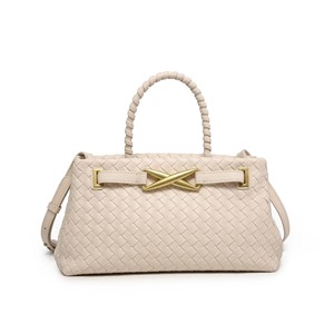 Bolso Tote de Moda Tejido en PU para <span class=keywords><strong>Mujer</strong></span>, Bolso de Mano con Asa Superior Trenzada, Bolso Bandolera Elegante con Herrajes Dorados - Product Image 2