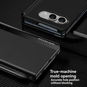 เหมาะสำหรับเคสโทรศัพท์ไอโฟนดูโอ ฟลิปพร้อมปากกาสไตลัสในตัวและช่องใส่ปากกา วัสดุพีซีป้องกันหน้าจอเต็มรูปแบบ<span class=keywords><strong>ที่</strong></span>ทนทานต่อการขีดข่วน - Product Image 3