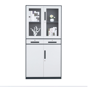 Librería con Puertas de Vidrio de Borde Estrecho Más Vendida para Uso Comercial, Gabinete Metálico con Estantes de Altura Ajustable - Product Image 3