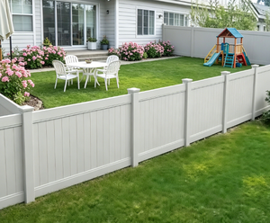 Panneaux de clôture en <span class=keywords><strong>PVC</strong></span> <span class=keywords><strong>blanc</strong></span> de haute qualité de 6 pieds, protection UV, résistants à l'usure, barrière d'intimité pour jardin extérieur - Product Image 1