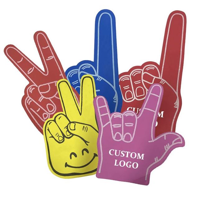 Custom Logo Cheering Team Spirit Mini Fingers Foam Hand Foam Finger for Promotional Custom Imprinted Foam Fingers
