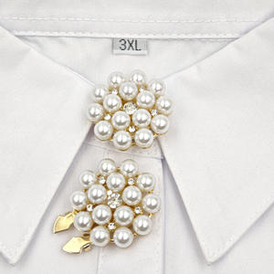 Boutons de manchette de luxe en gros, élégants, avec fleurs, perles et strass, écologiques, pour femmes, accessoires de robe - Product Image 4