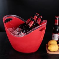 Vente en gros Seau à glace à champagne Seau à glace en plastique acrylique transparent personnalisé