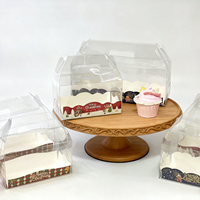 Boîte à gâteaux à emporter avec poignée d'emballage vide transparent en papier à dessert Boîte à rouleaux suisse
